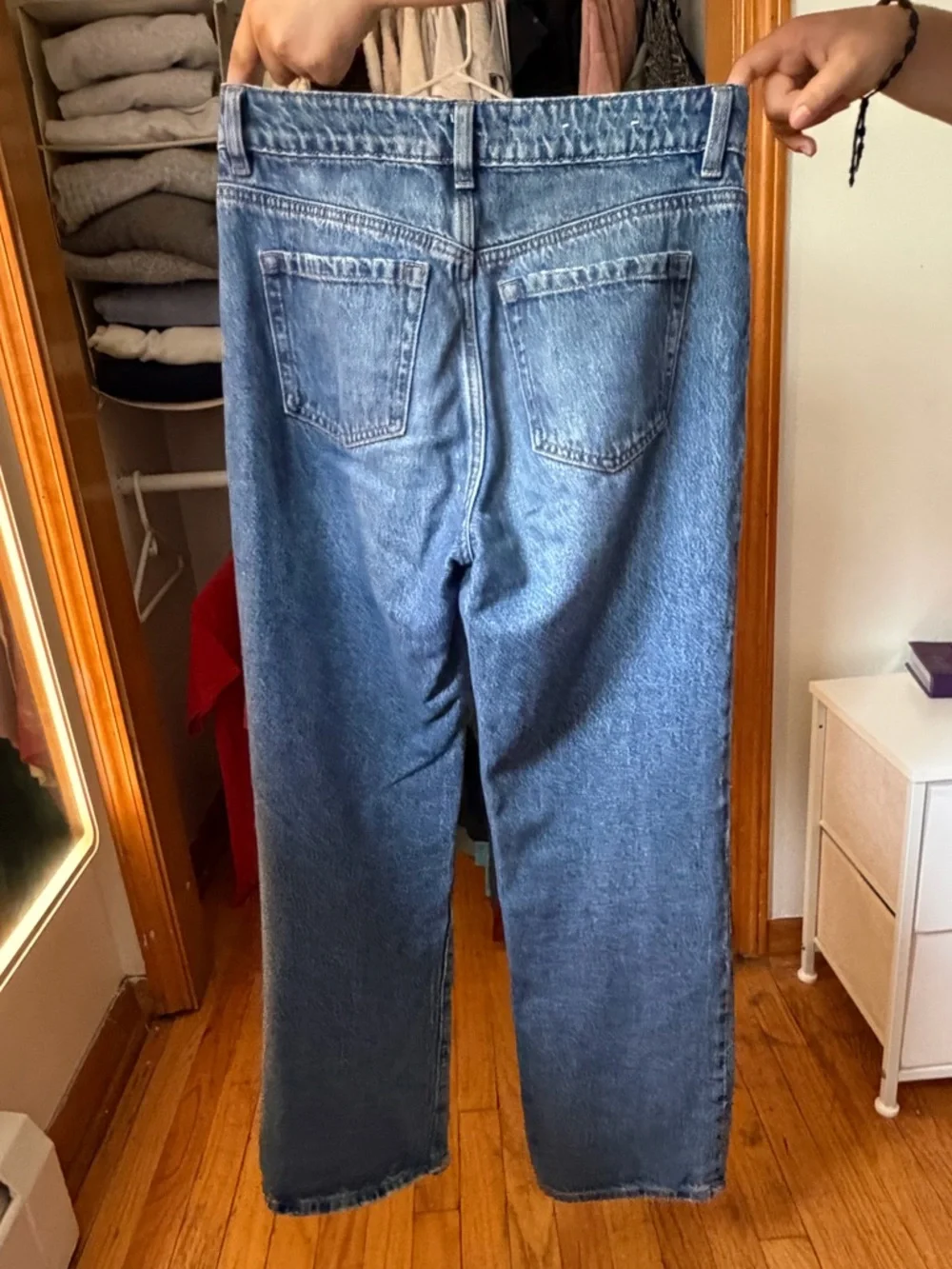 Garage Blue Denim High-Rise Straight Jeans - Picture 4 of 4